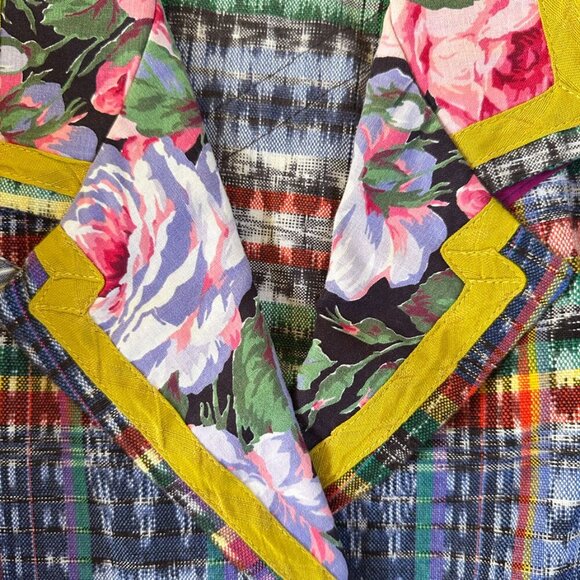 Vintage Floral Mixed Media Jacket Sz S/M Patchwork Cotton Boho Artsy Cottagecore - Picture 5 of 8